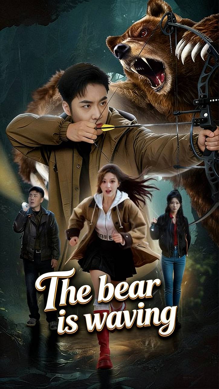 The bear is waving